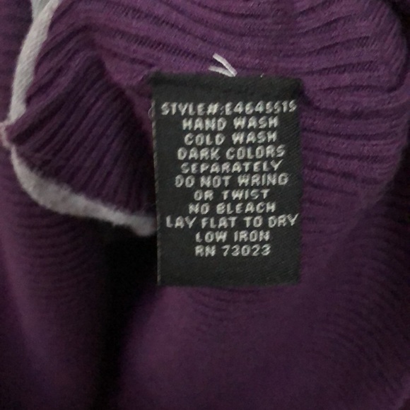 Size M Purple & Gray Stripped Sweater - Picture 3 of 5